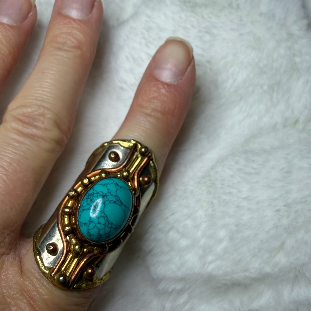 Mixed Metals Statement Ring - image 1